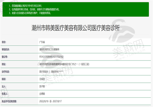 潮州市韩美医疗美容卫健委图