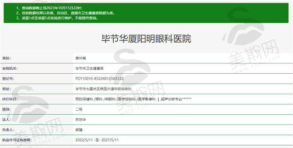 十、毕节华厦阳明眼科医院地址电话